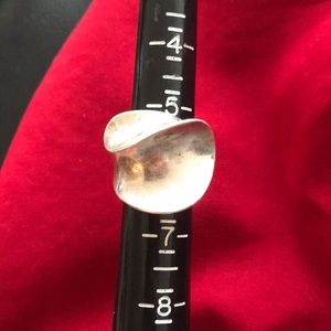 Huge Zina biomorphic sterling silver ring size 6